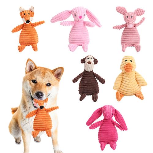 宠物用品狗玩具 新品动物造型狐狸猴子兔子发声毛绒玩具 现货批发